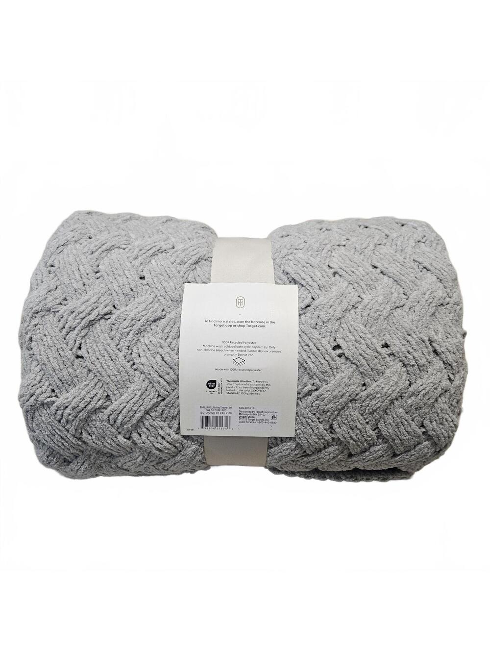 New Threshold Gray Textured Throw Blanket - Picture 2 of 3